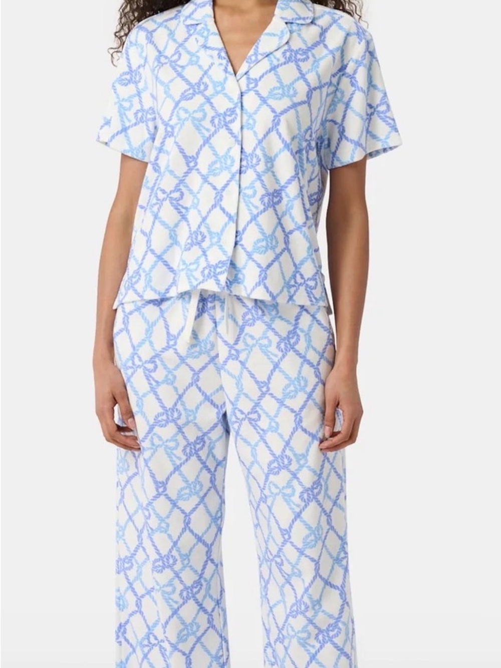 NWT Roller Rabbit Seaside Knots Mara short sleeve and pants Pajama Set